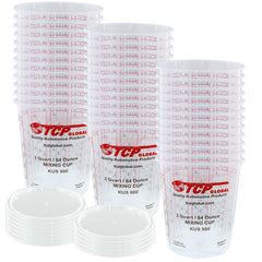 Paint Mixing Cups Plastic Measuring Cup Epoxy Resin, Disposable or Reusable, 64-Ounce (2-Quarts) - Pack of 36 - Graduated, Mixing Ratios, Automotive Painting Acrylic Art Crafts