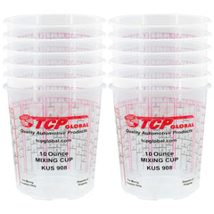 Paint Mixing Cups Plastic Measuring Cup Epoxy Resin, Disposable or Reusable, 8-Ounce (Half Pint) - Pack of 12 - Graduated, Mixing Ratios, Automotive Painting Acrylic Art Crafts
