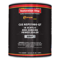 Premium 1K Acrylic Non-Sanding Primer Sealer Paint, Color Gray, 1 Quart - Fast Drying, Ready-To-Spray, Apply Over Automotive Primer Surfacers, Sanded