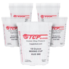 Custom Shop Paint Mixing Cups, 10-Ounce (12 Pack) - Plastic Measuring Cups for Liquids, Automotive Painting, Epoxy Resin, Acrylic Arts, Crafts, Disposable or Reusable, Graduated, Mixing Ratios