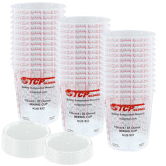 Pack of 36 - Mix Cups - Quart size - 32 ounce Volume Paint and Epoxy Mixing Cups - Mix Cups Are Calibrated with Multiple Mixing Ratios