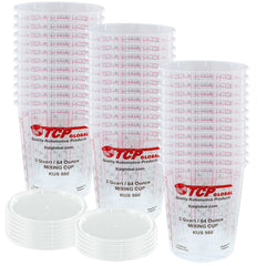 Pack of 36 - Mix Cups - Half Gallon size - 64 ounce Volume Paint and Epoxy Mixing Cups - Mix Cups Are Calibrated with Multiple Mixing Ratios