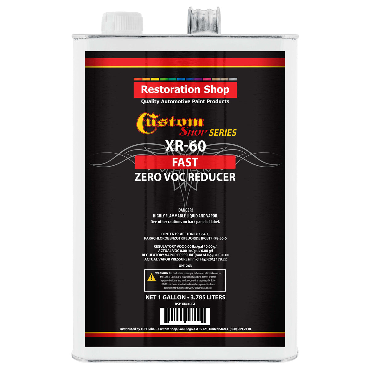 XR60 Fast Zero VOC Urethane Reducer (Gallon) for Automotive Paint and Industrial Paint Use for Low VOC Compliance