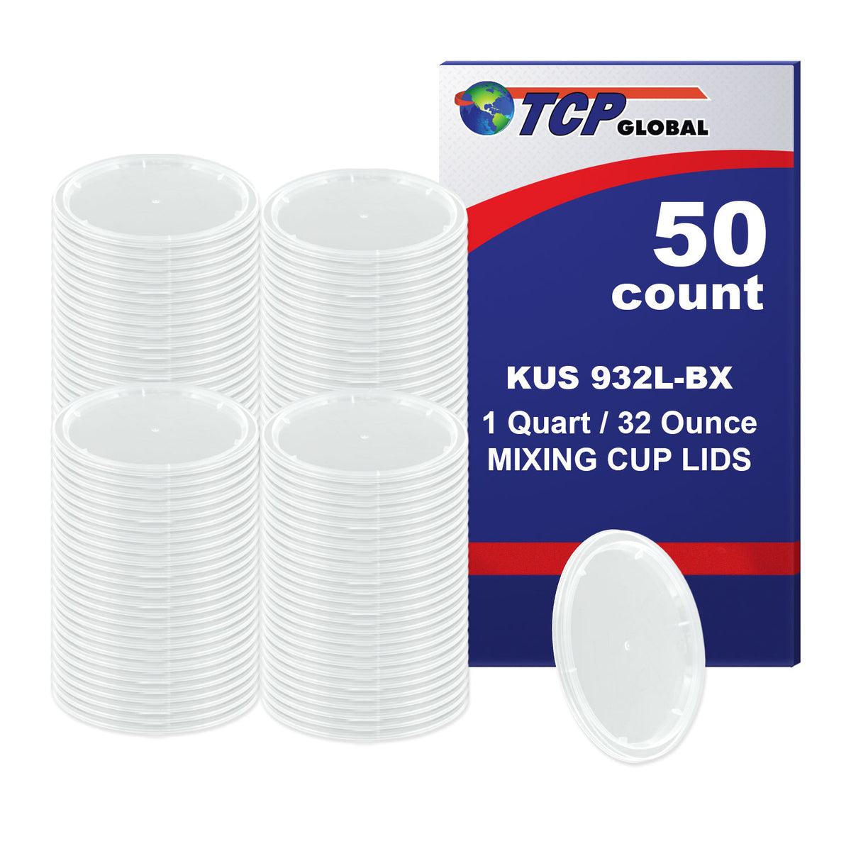 Custom Shop Paint Mixing Cup Lids Only (Box of 50) Quart Size - Exclusively Fits Custom Shop/Cups, 32 Ounce Size - Auto Paint Cup Lids for Acrylic Paints & Epoxy Resin Containers