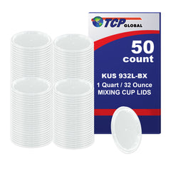 Box of 50 Lids - Quart size - Exclusivly fit Custom Shop /TCP Global 32 Ounce Paint Mix Cups